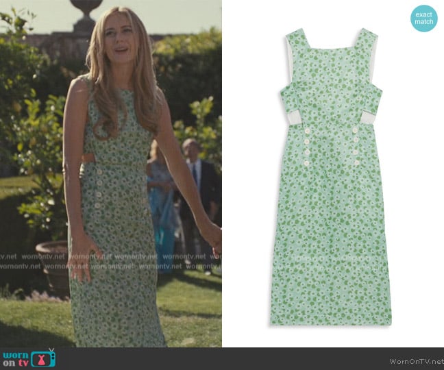 Sandro Ashley Floral Print Midi Dress worn by Willa Ferreyra (Justine Lupe) on Succession