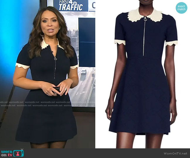Sandro Essia Peter Pan Collar A-Line Minidress worn by Adelle Caballero on Today