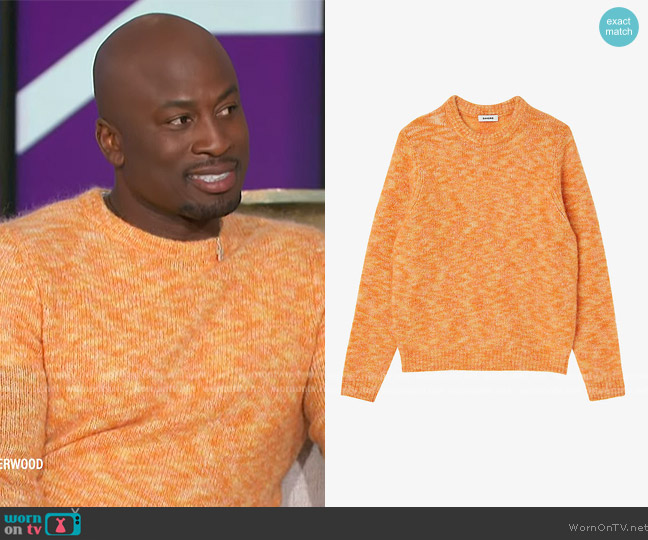 Sandro Melange-knit crew-neck jumper worn by Akbar Gbajabiamila on The Talk