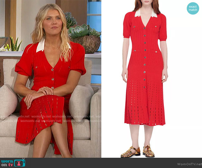 Sandro Long Knitted Dress worn by Amanda Kloots on The Talk