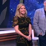 Sara’s black floral print ruffle sleeve dress on The View