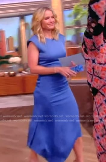 Sara’s blue asymmetric hem dress on The View