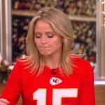 Sara’s red Patrick Mahomes Tee on The View