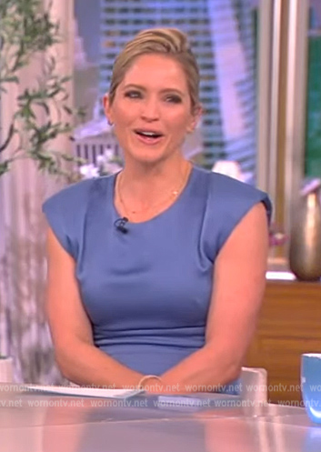 Sara’s blue asymmetric hem dress on The View