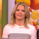 Sara’s white ribbed striped sweater on The View