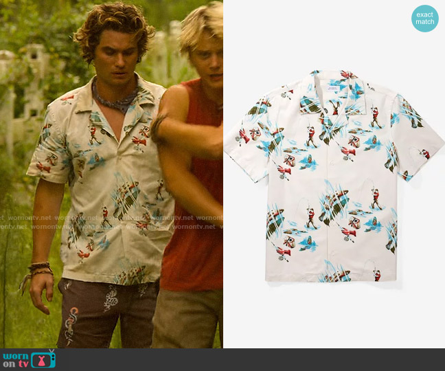 Saturdays NYC Tenkara Print Canty Short Sleeve Shirt worn by John B (Chase Stokes) on Outer Banks