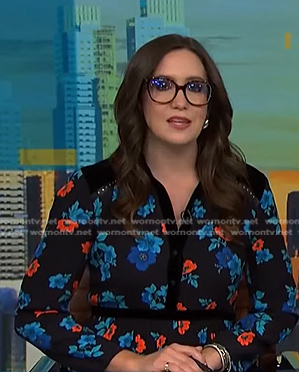 Savannah’s black floral velvet-trim dress on NBC News