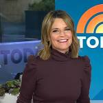 Savannah’s brown turtleneck sweater and jeans on Today