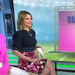 Savannah’s navy smocked top and floral skirt on Today