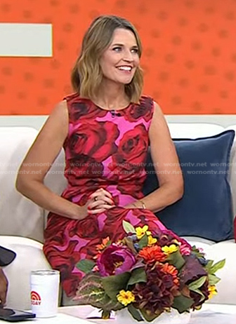 Savannah’s pink rose print dress on Today