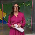 Savannah’s pink v-neck asymmetric dress on NBC News Daily