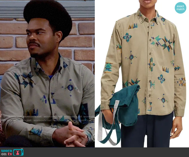 Scotch & Soda Regular Fit Button-Down Shirt worn by Carter (Julian Gant) on Call Me Kat