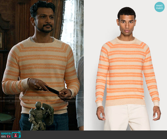 Scotch & Soda Structured Blend Crewneck Jumper worn by Jay (Utkarsh Ambudkar) on Ghosts