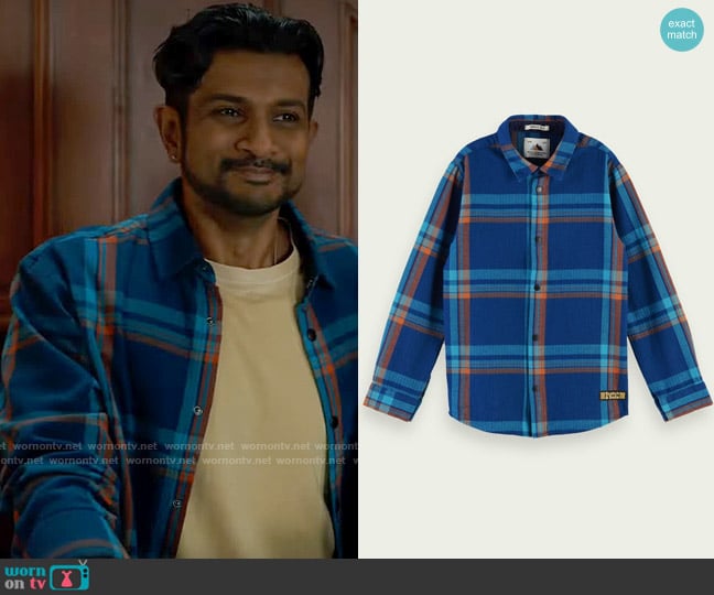 Scotch & Soda Checked Shirt worn by Jay (Utkarsh Ambudkar) on Ghosts