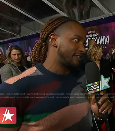 Scott’s colorblock sweater on Access Hollywood
