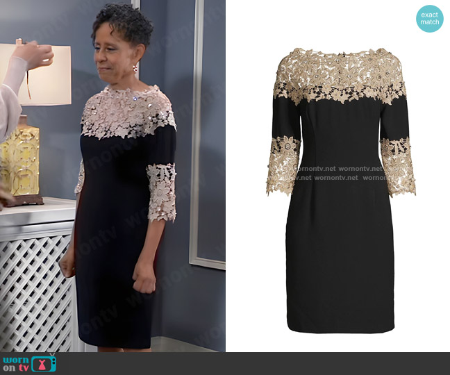 Shani Beaded Lace Sheath Dress worn by Stella Henry (Vernee Watson) on General Hospital