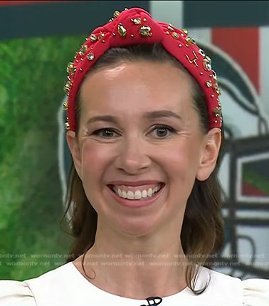 Shannon Doherty’s red embellished headband on Today