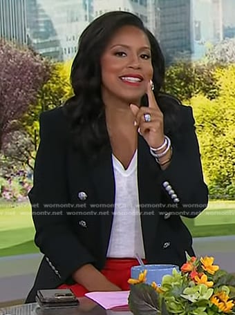 Sheinelle’s black double breasted blazer on Today