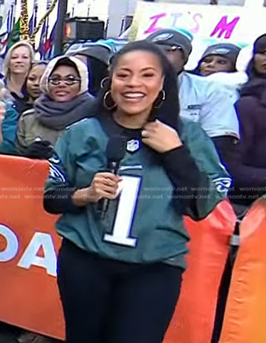 Sheinelle’s green Philadelphia Eagles jersey on Today