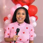 Sheinelle’s pink heart sweater on Today