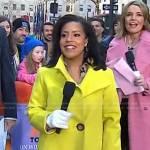 Sheinelle’s yellow coat with large buttons on Today
