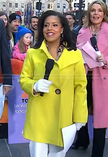 Sheinelle’s yellow coat with large buttons on Today