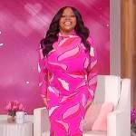 Sherri’s pink feather print mesh dress on Sherri