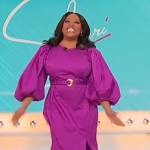 Sherri’s purple puff sleeve dress on Sherri