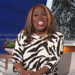 Sheryl’s zebra stripe top on The Talk
