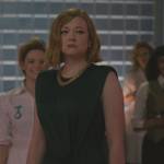 Shiv’s green tie waist dress on Succession