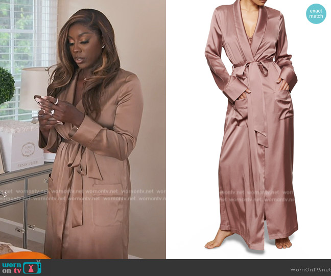 Skims Long Stretch Silk Robe worn by Wendy Osefo on The Real Housewives of Potomac