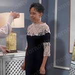 Stella’s black lace detail dress on General Hospital