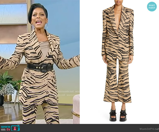 Stella McCartney Tiger Stripe Single Breasted Blazer worn by Tamron Hall on Tamron Hall Show