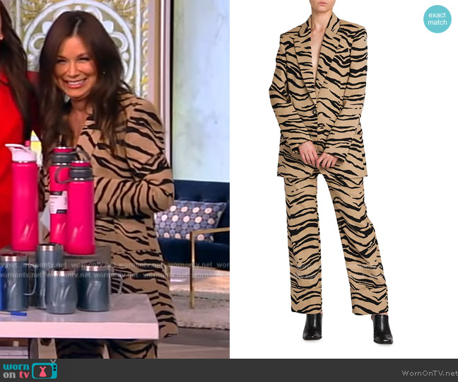 Stella McCartney Tiger Print Jacquard Blazer Jacket worn by Gretta Monahan on The View