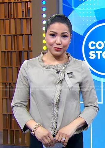 Stephanie’s ruffle trim jacket on Good Morning America