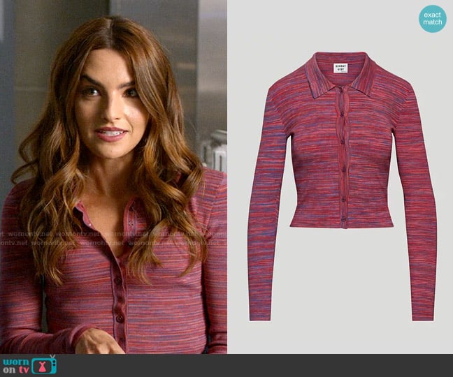 Sunday Best Cece Sweater in Space Dye Grenadine Rd worn by Allegra Garcia (Kayla Compton) on The Flash