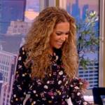 Sunny’s black floral print blouse and pants on The View
