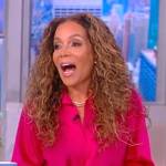 Sunny’s pink satin wrap dress on The View