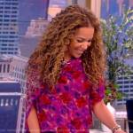 Sunny’s pink floral drape dress on The View