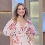Susan Lucci’s pink floral belted mini dress on Tamron Hall Show