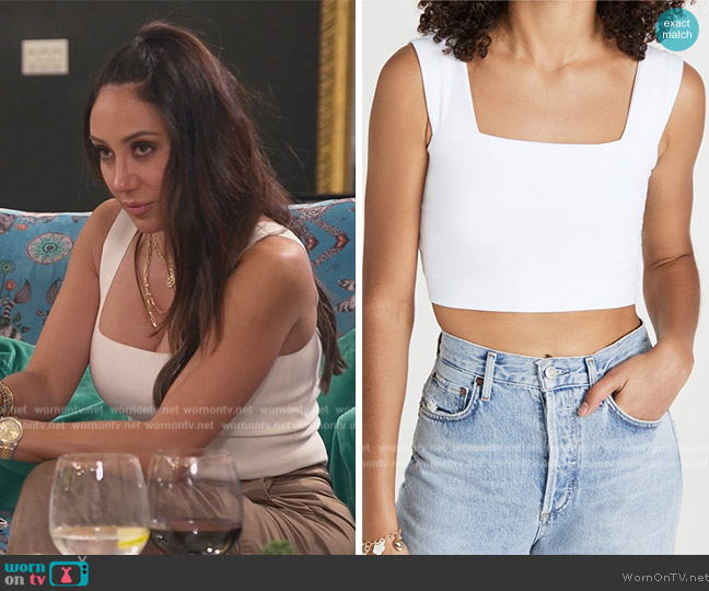 Susana Monaco Wide Strap Crop Top worn by Melissa Gorga on The Real Housewives of New Jersey