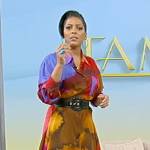 Tamron’s water color tie-dye dress on Tamron Hall Show
