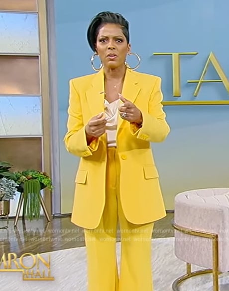 Tamron’s yellow blazer and pants on Tamron Hall Show