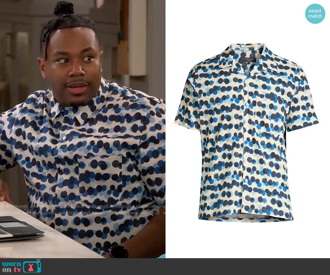 Ted Baker Deimos Spot Print Shirt worn by Marty (Marcel Spears) on The Neighborhood