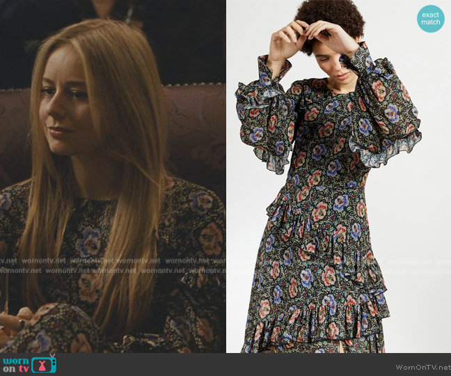 WornOnTV: Willa's floral print ruffle dress on Succession