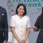 Stephanie’s white button down tweed dress on Good Morning America