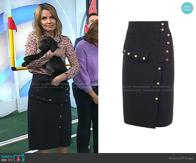 Tibi Snap Pencil Skirt worn by Savannah Guthrie on Today