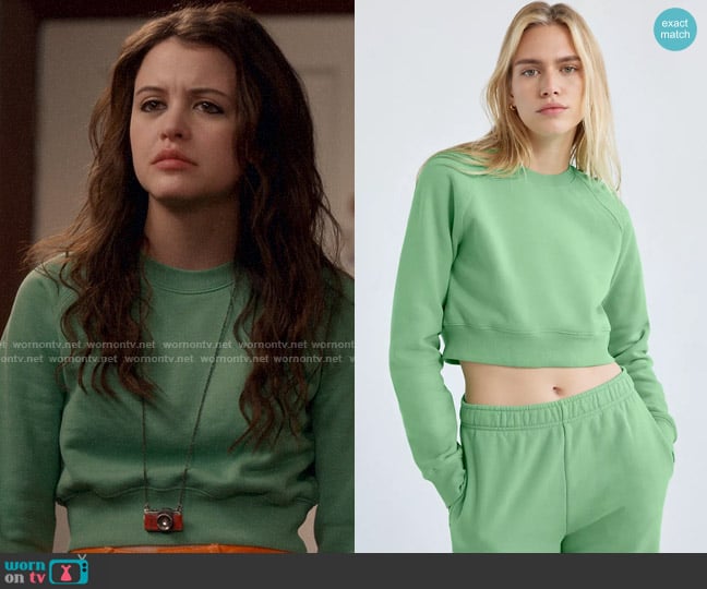 TNA Cozy Fleece Perfect Raglan Sweatshirt worn by Maxine Baker (Sara Waisglass) on Ginny & Georgia