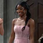 Trina’s pink mesh corset dress on General Hospital