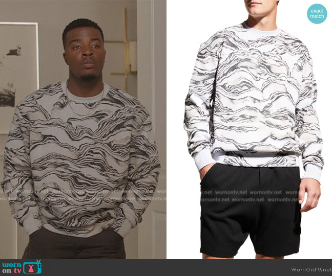 Twenty Montreal Hyper Reality Knit Sweatshirt worn by Spencer James (Daniel Ezra) on All American
